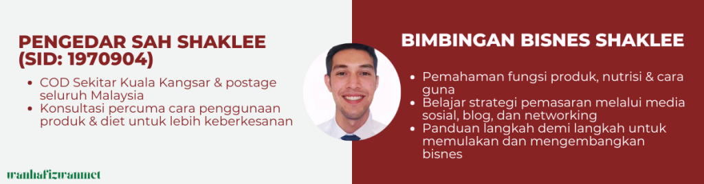Saya memberi bimbingan untuk anda yang berminat untuk membina perniagaan bersama Shaklee