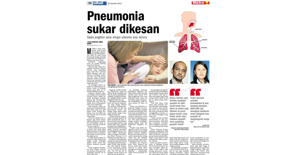 Demam antara simptom jangkitan radang paru-paru